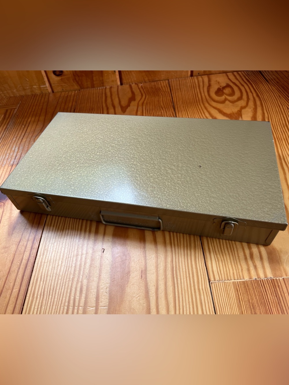Vintage Atco Metal 35 mm Slides Box Case gold